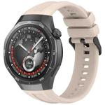 For Huawei Watch GT 5 Pro 46mm Black Steel Buckle Liquid Silicone Watch Band(Ivory White)