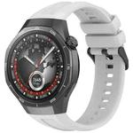 For Huawei Watch GT 5 Pro 46mm Black Steel Buckle Liquid Silicone Watch Band(Coconut Gray)