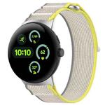 For Google Pixel Watch 3 45mm Nylon Woven Hook and Loop Fastener Watch Band(Yellow Gray)