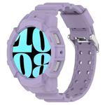 For Samsung Galaxy Watch 7 40mm Armor Silicone Watch Band with Watch Case Set(Purple)