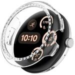 For Google Pixel Watch Diamond Electroplated PC Half Coverage Watch Protective Case(Transparent Color)