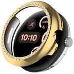 For Google Pixel Watch 3 45mm Diamond Electroplated PC Half Coverage Watch Protective Case(Gold)