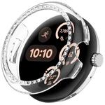For Google Pixel Watch 3 45mm Diamond Electroplated PC Half Coverage Watch Protective Case(Transparent Color)