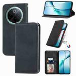 For vivo Y300 Pro Retro Skin Feel Magnetic Flip Leather Phone Case(Black)