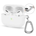 For Apple AirPods 4 2024 ENKAY Hat-Prince Thickened Silicone Case with Hook and Anti-lost Silicone Earbuds(White)