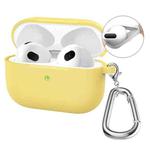 For Apple AirPods 4 2024 ENKAY Hat-Prince Thickened Silicone Case with Hook and Anti-lost Silicone Earbuds(Yellow)