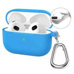 For Apple AirPods 4 2024 ENKAY Hat-Prince Thickened Silicone Case with Hook and Anti-lost Silicone Earbuds(Blue)