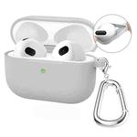 For Apple AirPods 4 2024 ENKAY Hat-Prince Thickened Silicone Case with Hook and Anti-lost Silicone Earbuds(Light Grey)