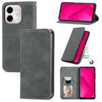 For Infinix Smart 9 Retro Skin Feel Magnetic Flip Leather Phone Case(Gray)