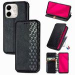 For Infinix Smart 9 Cubic Grid Pressed Magnetic Leather Phone Case(Black)