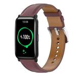 For Honor Watch ES Stainless Steel Quick Release Buckle 20mm Genuine Leather Watch Band(Dark Brown)