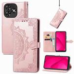 For Oukitel C53 Mandala Flower Embossed Leather Phone Case(Rose Gold)