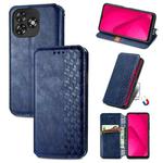 For Oukitel C53 Cubic Grid Pressed Magnetic Leather Phone Case(Blue)