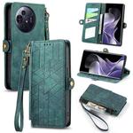 For TCL 50 Pro NxtPaper Geometric Zipper Wallet Side Buckle Leather Phone Case(Green)