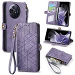 For TCL 50 Pro NxtPaper Geometric Zipper Wallet Side Buckle Leather Phone Case(Purple)