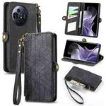 For TCL 50 Pro NxtPaper Geometric Zipper Wallet Side Buckle Leather Phone Case(Black)