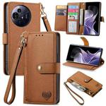 For TCL 50 Pro NxtPaper Love Zipper Lanyard Leather Phone Case(Brown)