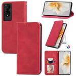 For TCL 50 5G Retro Skin Feel Magnetic Flip Leather Phone Case(Red)