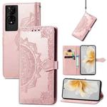 For TCL 50 5G Mandala Flower Embossed Leather Phone Case(Rose Gold)