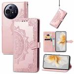 For TCL 50 Pro NxtPaper Mandala Flower Embossed Leather Phone Case(Rose Gold)