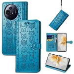 For TCL 50 Pro NxtPaper Cat and Dog Embossed Leather Phone Case(Blue)