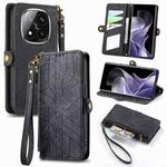 For Xiaomi Redmi Note 14 Pro 5G Geometric Zipper Wallet Side Buckle Leather Phone Case(Black)