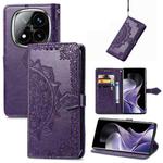 For Xiaomi Redmi Note 14 Pro+ 5G Mandala Flower Embossed Leather Phone Case(Purple)