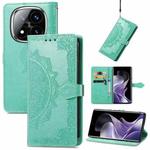 For Xiaomi Redmi Note 14 Pro+ 5G Mandala Flower Embossed Leather Phone Case(Green)