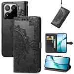 For Xiaomi 15 Mandala Flower Embossed Leather Phone Case(Black)