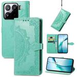 For Xiaomi 15 Mandala Flower Embossed Leather Phone Case(Green)