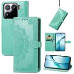 For Xiaomi 15 Pro Mandala Flower Embossed Leather Phone Case(Green)