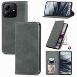 For Xiaomi Redmi Note 14 5G Retro Skin Feel Magnetic Flip Leather Phone Case(Gray)
