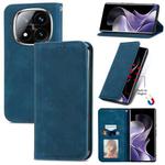 For Xiaomi Redmi Note 14 Pro+ 5G Retro Skin Feel Magnetic Flip Leather Phone Case(Blue)