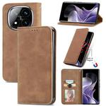 For Xiaomi Redmi Note 14 Pro+ 5G Retro Skin Feel Magnetic Flip Leather Phone Case(Brown)