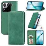 For Xiaomi 15 Retro Skin Feel Magnetic Flip Leather Phone Case(Green)