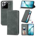 For Xiaomi 15 Retro Skin Feel Magnetic Flip Leather Phone Case(Gray)