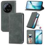 For Xiaomi 15 Ultra Retro Skin Feel Magnetic Flip Leather Phone Case(Gray)