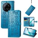 For Xiaomi 15 Ultra Cat and Dog Embossed Leather Phone Case(Blue)