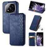 For Xiaomi Redmi Note 14 Pro+ 5G Cubic Grid Pressed Magnetic Leather Phone Case(Blue)