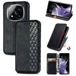 For Xiaomi Redmi Note 14 Pro+ 5G Cubic Grid Pressed Magnetic Leather Phone Case(Black)