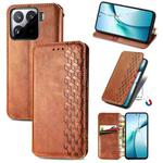 For Xiaomi 15 Cubic Grid Pressed Magnetic Leather Phone Case(Brown)