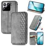 For Xiaomi 15 Pro Cubic Grid Pressed Magnetic Leather Phone Case(Gray)