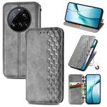 For Xiaomi 15 Ultra Cubic Grid Pressed Magnetic Leather Phone Case(Gray)