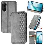 For Redmi Turbo 4 Cubic Grid Pressed Magnetic Leather Phone Case(Gray)