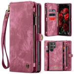 For Samsung Galaxy S25 Ultra 5G CaseMe 008 Detachable Multifunctional Leather Phone Case(Wine Red)