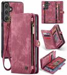 For Samsung Galaxy S25+ 5G CaseMe 008 Detachable Multifunctional Leather Phone Case(Wine Red)