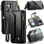 For Samsung Galaxy S25 Ultra 5G CaseMe C36 Card Slots Zipper Wallet RFID Anti-theft Leather Phone Case(Black)