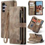 For Samsung Galaxy S25+ 5G CaseMe C30 Card Slots Zipper Wallet Leather Phone Case(Brown)