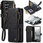 For Samsung Galaxy Z Fold7 CaseMe C30 Card Slots Zipper Wallet Leather Phone Case(Black)