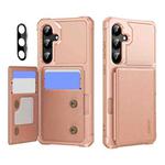 For Samsung Galaxy S24 5G ENKAY Hat-Prince Card Slot Wallet TPU Back Leather Phone Case with Lens Film(Rose Gold)